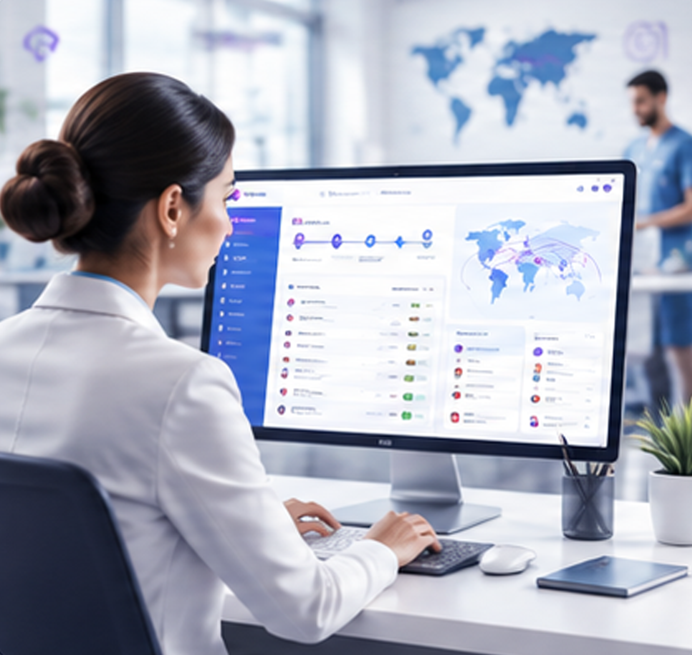 CareAI medical tourism dashboard with patient journey timeline and hospital network